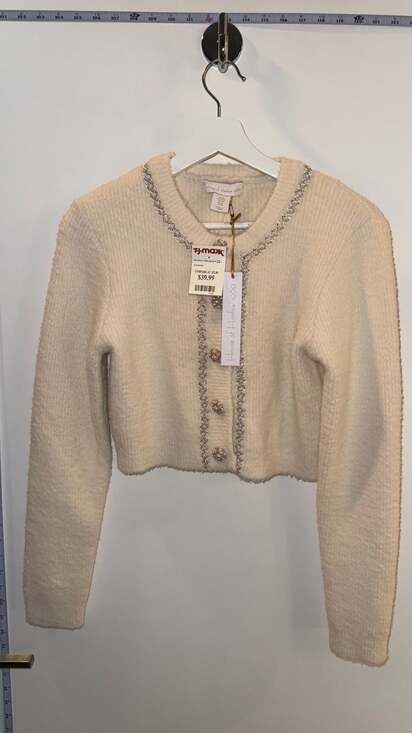 House of Harlow 1960 Sweaters - House of Harlow 1960 Embellished Cropped Cardigan Sweater Cream Size XS